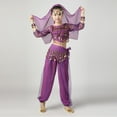 thumbnail image 1 of Conjuntos de top de lentejuelas de manga larga para niños, pantalones largos con cintura elástica, traje de baile dividido de talla mediana para niños con cadena en la cintura, diadema y pulsera, conj, 1 of 7