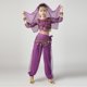 thumbnail image 1 of Conjuntos de top de lentejuelas de manga larga para niños, pantalones largos con cintura elástica, traje de baile dividido de talla mediana para niños con cadena en la cintura, diadema y pulsera, conj, 1 of 7