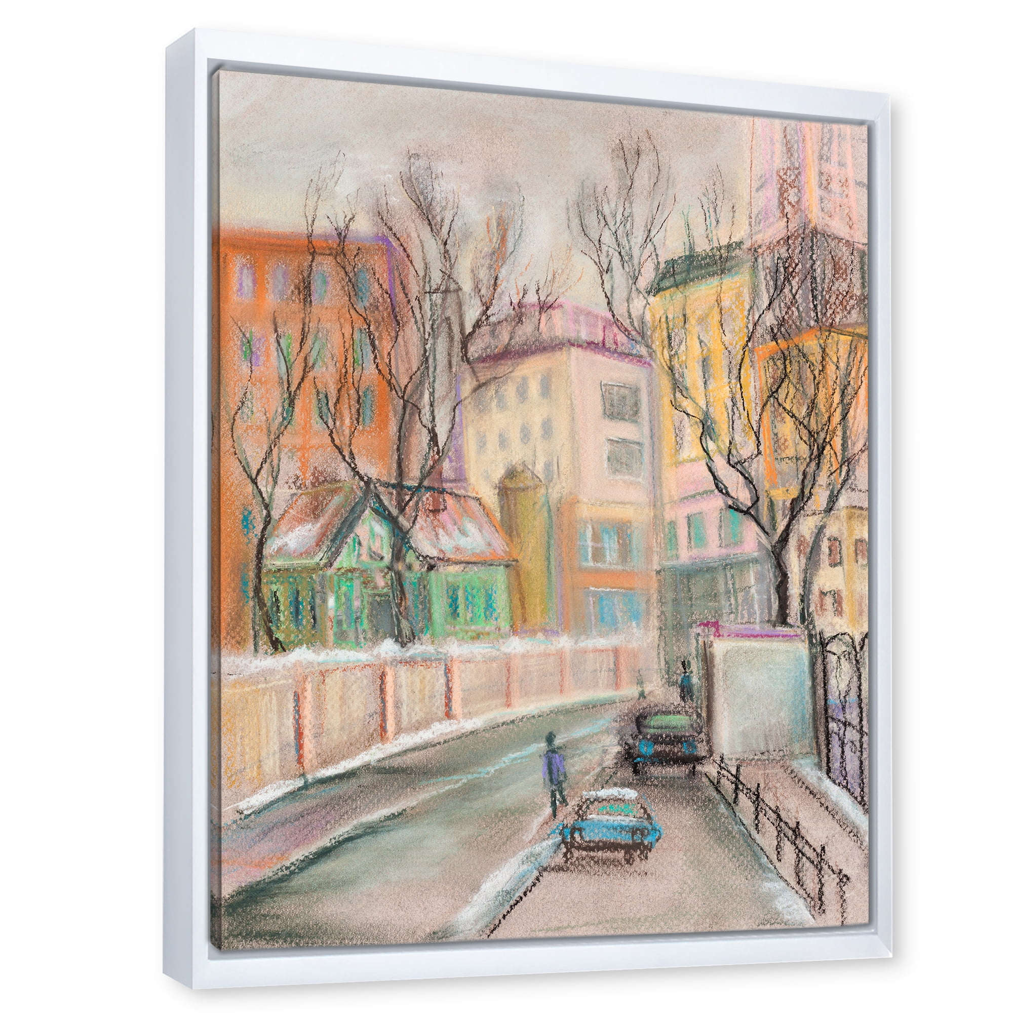 Designart 'Lanes In Moscow Cityscape' Traditional Framed Canvas Wall Art Print