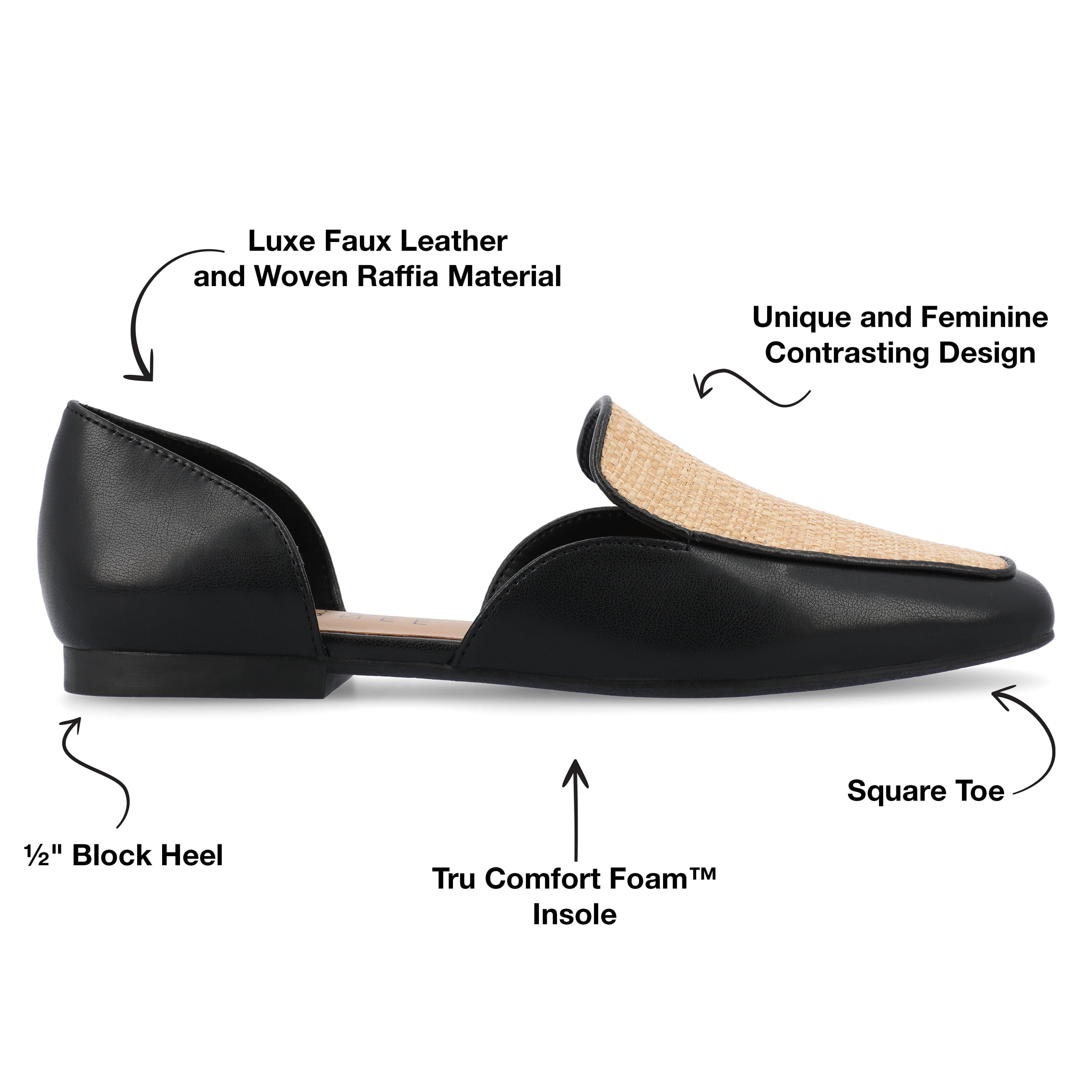 Journee Womens Kennza Soft Faux Leather Slip On Flats