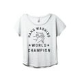 thumbnail image 1 of Hand Washing World Champion Women's Fashion Slouchy Dolman T-Shirt Tee Heather White Medium, 1 of 3