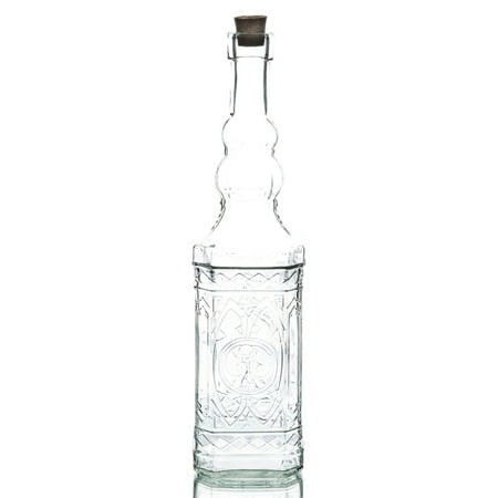 Richland Vintage Square Glass Bottle Clear Set of 6