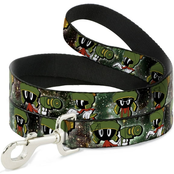 Looney Tunes Pet Leash, Dog Leash, Marvin the Martian 4 Poses Galaxy, 4 Feet Long 0.5 Inch Wide