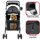thumbnail image 3 of Carriola para Mascotas Cochecito para Perros y Gatos Pequeños - Medianos Ligera y Plegable con Freno Bandeja Portavasos - Negro, 3 of 6