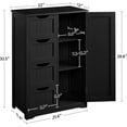 thumbnail image 3 of NALYL Wooden Bathroom Floor Cabinet, Free Standing Side Cabinet w/4 Drawers & 3 Tier Cupboard Storage Organizer Unit for Hallway/Entryway, Black, 3 of 10