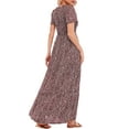 thumbnail image 2 of LUSMAY Women's Summer Casual Floral Print Party Wrap Maxi Dresses Short Sleeve A Line Long Tiered Sun dress, 2 of 7