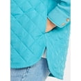 thumbnail image 5 of Terra & Sky Women's Plus Size Quilt Mix Button Front Shacket with Long Sleeves, Sizes 1X-5X, 5 of 6
