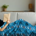 thumbnail image 3 of Goat Soft Flannel Fleece Throw Blanket, Repeating Pattern of Jumping Pose Drawn Abstract Animal with Horns, Cozy Plush for Indoor and Outdoor Use, 50" x 60", Sea Blue Multicolor, by Ambesonne, 3 of 5