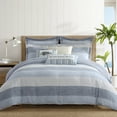 thumbnail image 3 of Levtex Home - Sand Stripes Euro Sham Set of 2 - Jaquard Stripe - Grey, Chambray, Blue, White - Two Euro Shams (26 x 26in.)- Cotton - Inner Not Included, 3 of 4