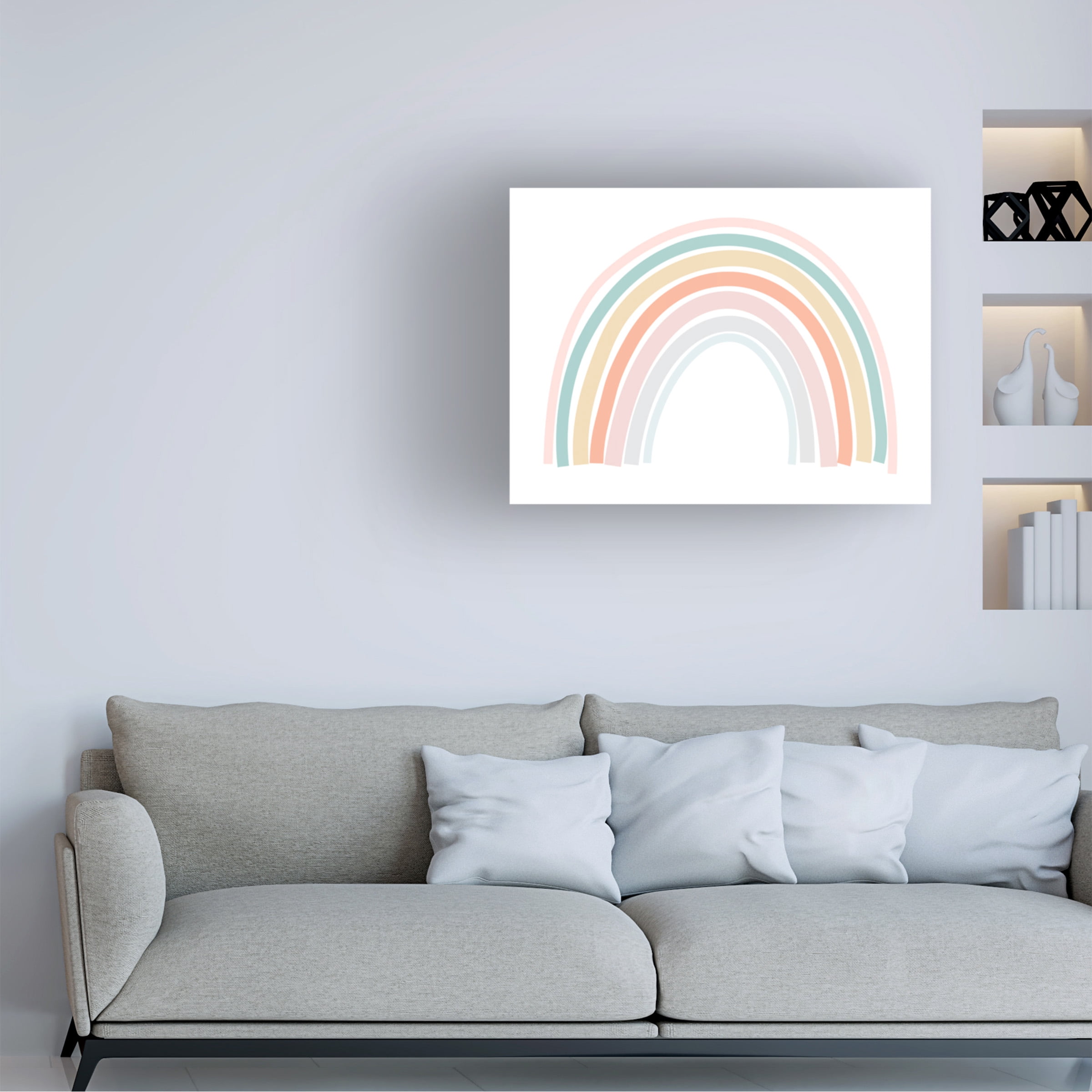 Canvas Wall Art - Tom Quartermaine 'Light Pastel Abstract Rainbow' Wall Art for Living Room, Bedroom, or Office DÃ©cor by Trademark Fine Art - 19 x 14 Inches