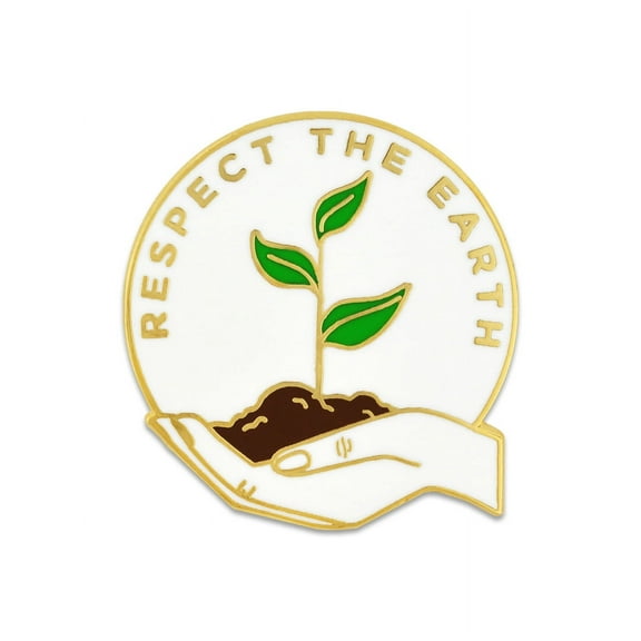 PinMart's Respect The Earth Environmental Awareness Enamel Lapel Pin Jewelry