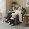 thumbnail image 2 of MCombo Electric Power Lift Recliner Chair Sofa with Massage and Heat for Elderly, 3 Positions, 2 Side Pockets, and Cup Holders, USB Ports, Faux Leather 7141 Grey, Small, 2 of 10