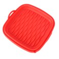 thumbnail image 4 of Reusable Fryer Liners Wave Grain Square Fryer Silicone Basket for Home Baking Camping Barbecuing Red, 4 of 6