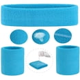 thumbnail image 3 of Muñequera deportiva para hombres o mujeres Muñequera de algodón suave Muñequera deportiva Muñequera absorbente de sudor, azul claro, 3 of 5