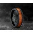 thumbnail image 2 of Men's Black Tungsten Carbide Wedding Band Ring, Real Wood Inlay Comfort Fit 8mm 13, 2 of 6