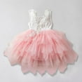 thumbnail image 4 of URMAGIC Girl Peony Lace Back A-Line Tiered Tutu Tulle Flower Girl Dress 1-5 Years, 4 of 8