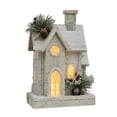 thumbnail image 1 of Estatua de casa de nieve navideña con luz, artesanía creativa para estantería navideña. Blanco, 1 of 9