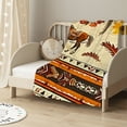 thumbnail image 2 of nygtbtfer Horse Throw Blanket Decor, South Sherpa Blanket Throw Size, Vintage Farm Animal Fleece Blanket Geometry Fuzzy Blanket Gifts for Men White, 2 of 6
