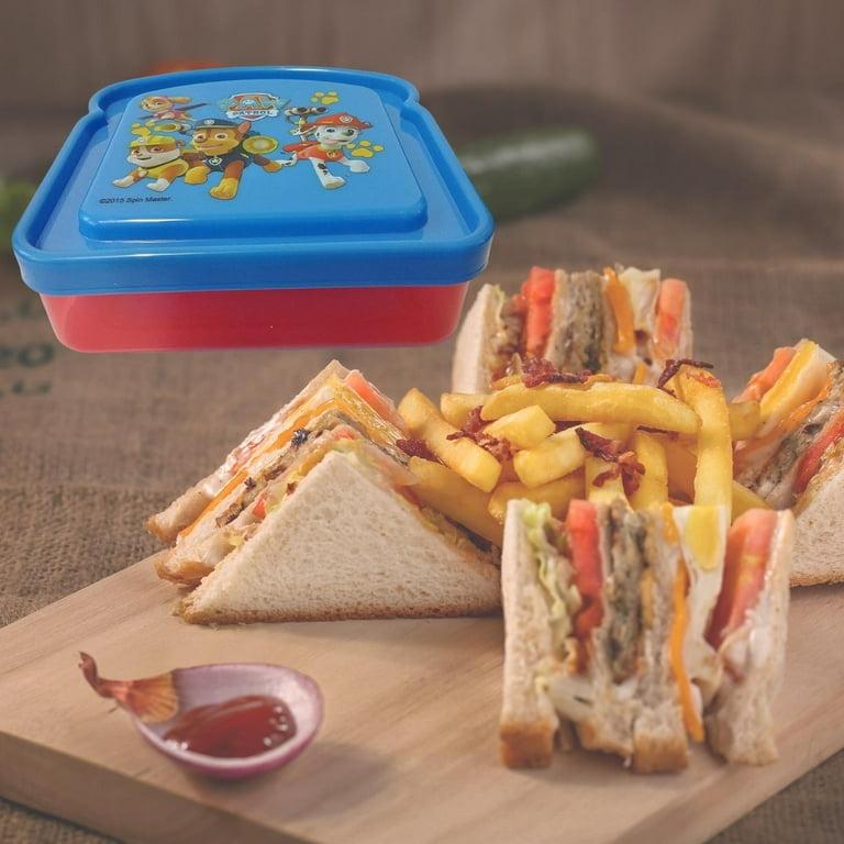 Paw Patrol Lunch Box Set! Includes Sandwich Box + Snack Container + Water Bottle + Tableware Featuring Ryder + Dogs! 4 Piece Kids Picnic Pack in Tote