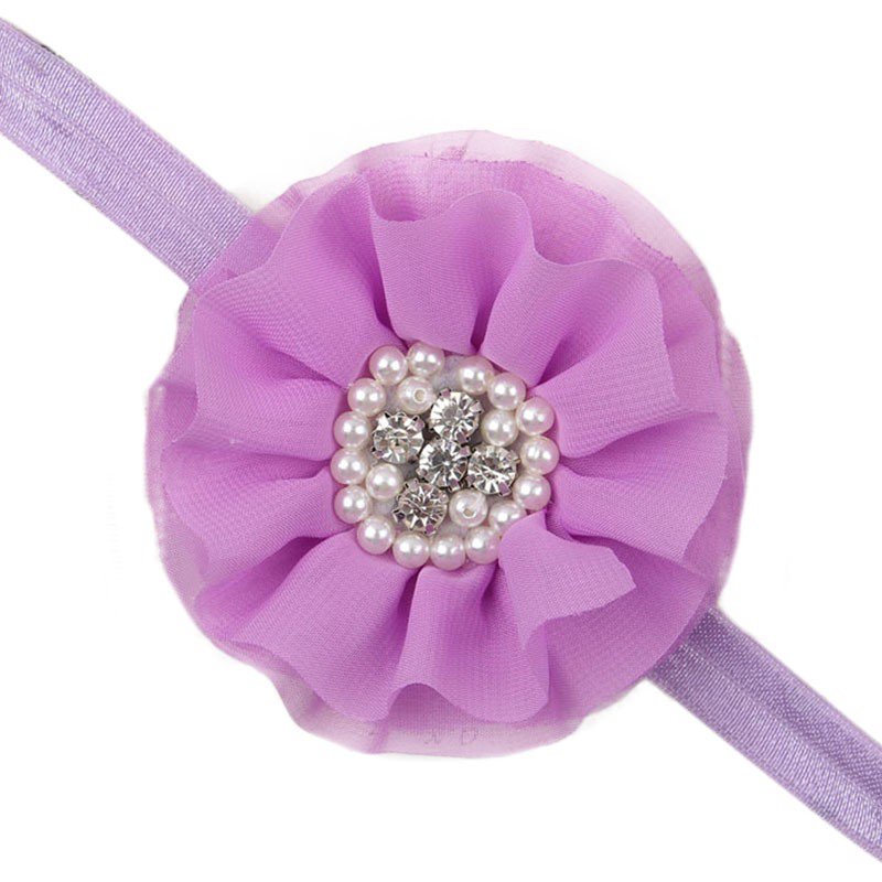 Headbands Rhinestone Flower Hair Accessories Chiffon Flower Hair Band