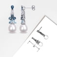 thumbnail image 6 of Everly Women's 8.5-9mm Cultured Freshwater Pearl & Multi-Gem Sterling Silver Drop Earrings, 6 of 9