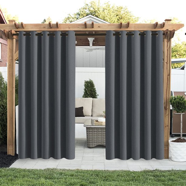 Lapalife Blackout Curtains Outdoor Waterproof W71xL96, Weighted Indoor