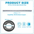 thumbnail image 2 of Uxcell 8.5mm Spiral Binder Ring, 20 Pcs 30 Rings 25 Sheet Capacity Comb Binding Spines for Paper Sheets, Dark Blue, 2 of 6