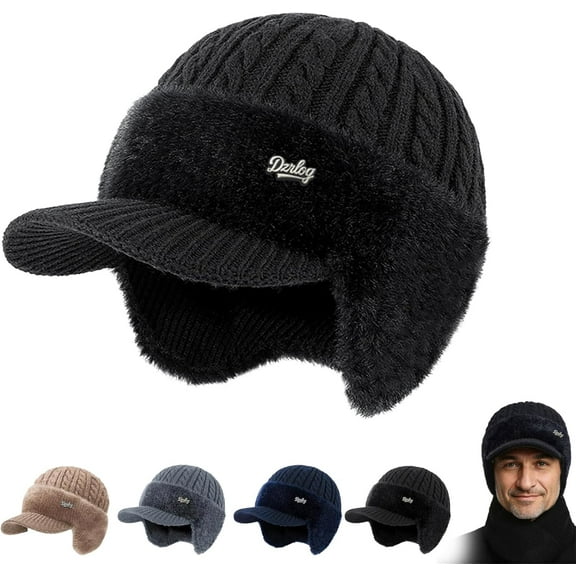 Coldshield Trapper, Coldshield Trapper Hat, Blocking Knitted Hats with Ear Flaps and Wool Brim, Soft Breathable