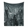 thumbnail image 1 of City Soft Flannel Fleece Throw Blanket, Aerial Night of View Hong Kong Skyline Famous Modern Urban Town Metropolis Panorama Image, Cozy Plush for Indoor and Outdoor Use, 70" x 90", Grey, by Ambesonne, 1 of 6