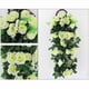 thumbnail image 4 of Ramo de rosas falsas, decoración de pared de cesta colgante de flores artificiales, enredadera de flores falsas, decoración del hogar flores, blanco, 4 of 6