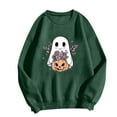 thumbnail image 4 of Delliss Women's Trendy Halloween Print Blouse Long Sleeve Casual Top Green XL, 4 of 4