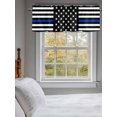 thumbnail image 3 of Blue Line American Flag Valances for Windows White Black Stripes Vintage Rod Pocket Curtains Valance Short Window Treatment Drapes for Living Room, Bedroom Bathroom 60"&nbsp;W x 18" L, 3 of 5