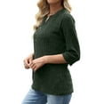 thumbnail image 5 of MaFYtyTPR Sweater Tops for Women Fashion Women's Casual Solid Color V-Neck 3/4 Sleeve Button Pullover Top, 5 of 6
