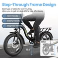 thumbnail image 5 of Deepower K2 Electric Bike for Adults, 20”x3 Fat Tire Ebike with 1200W Peak Motor,25MPH Max Speed, 720Wh Removable Battery Up to 55 Miles Range, Front Suspension,7-Speed Step-Thru Commuter Ebike, 5 of 8