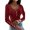 Red, variant on Langwyqu Long Sleeve Autumn Winter Bottoming Tops Women Slim Fit O-Neck Button Cable Sweater