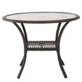 thumbnail image 2 of Noble House 40'' Wicker Outdoor Dining Table, Multi Brown, 2 of 8
