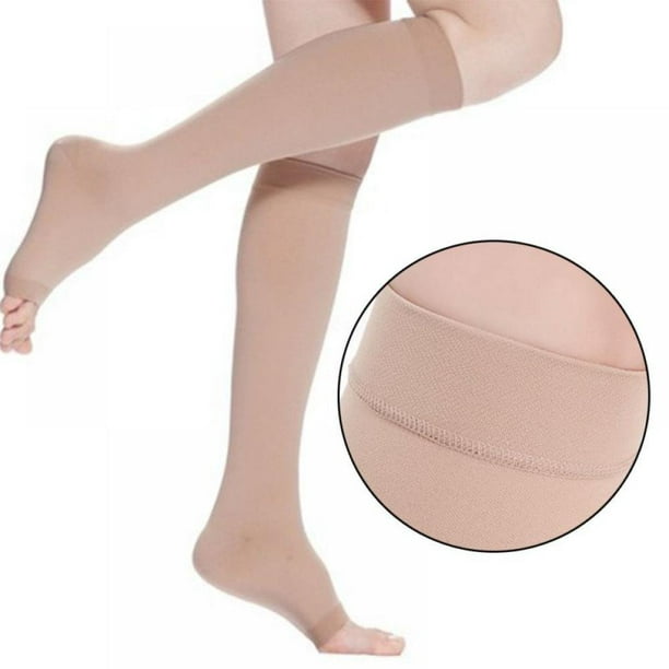 18-21 mmHg Class I Knee-High Medical Compression Stockings with Open Toe.