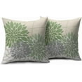 thumbnail image 2 of Sage Green Pillow Covers 18x18 Set of 2 Dahlia Modern Geometry Line Flower Summer Outdoor Decorative Throw Pillows Floral Farmhouse Pillowcases Linen Cushion Case Decor for Home Sofa Couch Bed, 2 of 6