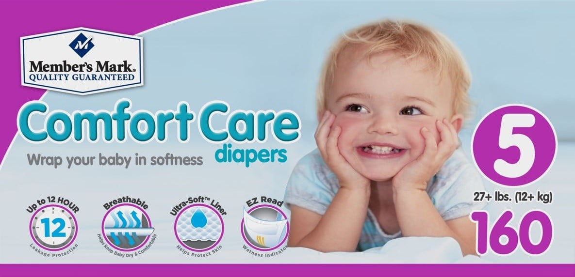 Member’s Mark Comfort Care Baby Diapers Newborn Up to 10 lbs. 108 ct. 