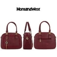 thumbnail image 3 of Montana West Small Top Handle Purse for Women Crossbody Satchel Handbag Barrel Bag, Burgundy, 3 of 8