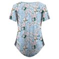 thumbnail image 6 of USSUMA Womens Blouses and Tops Dressy Women Classic Summer Floral Print Short Sleeve Plus Tunics Irregular Hem Tunic Tops Flowy Blouses Shirt Ladies Tops Trendy, 6 of 7