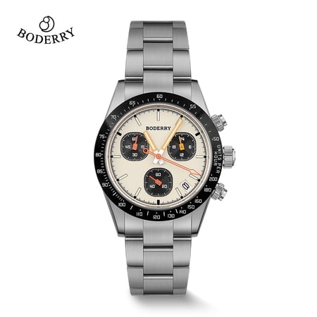Boderry GOLDACE Titanium Chronograph Watch Mecha-Quartz Movement Luminous Business Wristwatch 100M Waterproof Clock
