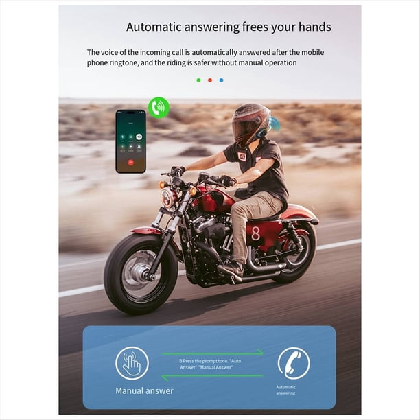 BT12Pro - Auriculares Bluetooth para Casco de Motocicleta, con Luces de Colores, Solución 5.3, Resistentes Al Agua, Reducción de Ruido, Batería de 2000 MA