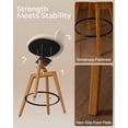 thumbnail image 5 of Joyyskill 26" Swivel Bar Stools Set of 6, Farmhouse Upholstered Bar Chairs with Curved Back and Wood Legs, Chenille Fabric Counter Height Island Chairs, Dark Oak/Beige, 5 of 8