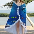 thumbnail image 3 of Summer Beach Vacation Essentials Djunllk Round Beach Towel - Ocean Theme Oversized Microfiber Excellent Softness Beach Blanket Waterproof Sandproof Towel Shawl for Women Adult Swim Pool Yoga, 3 of 9