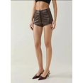 thumbnail image 3 of Faux Leather Fitted Hot Shorts, 3 of 6