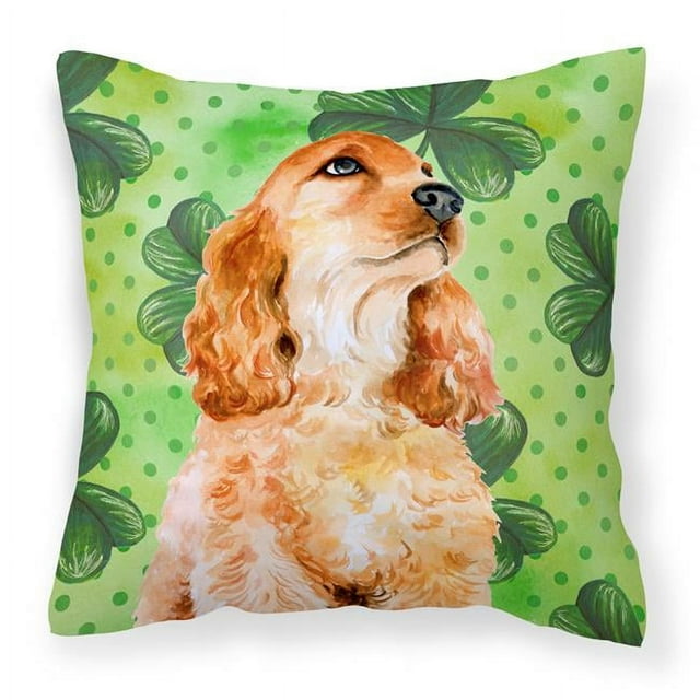 Carolines Treasures BB9880PW1818 Cocker Spaniel St.Patricks Fabric Decorative Pillow