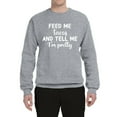 thumbnail image 3 of Wild Bobby, White Feed Me Tacos And Tell Me I'm Pretty Cinco de Drinco Cinco De Mayo Unisex Crewneck Sweatshirt, Heather Grey, Medium, 3 of 5