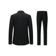 thumbnail image 6 of i.Finelong Men's Black Pinstripe Double-Breasted Suit Set - Formal/Wedding Party Outfit (Jacket & Pants), 6 of 6
