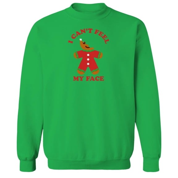 Christmas Holiday I Cant Feel Graphic Irish Green Men's Cotton Pullover Sweatshirt